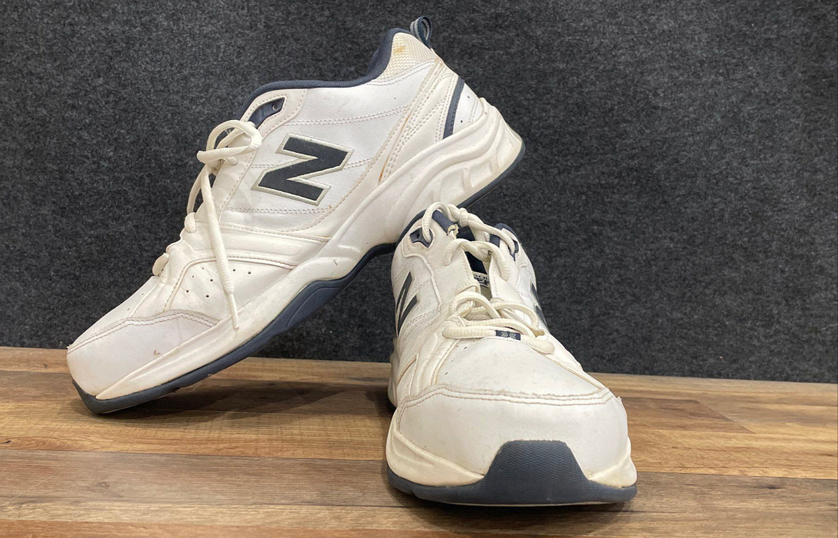 New Balance 623v2 White Navy Blue Leather Cross Training Shoes Men's Size 12