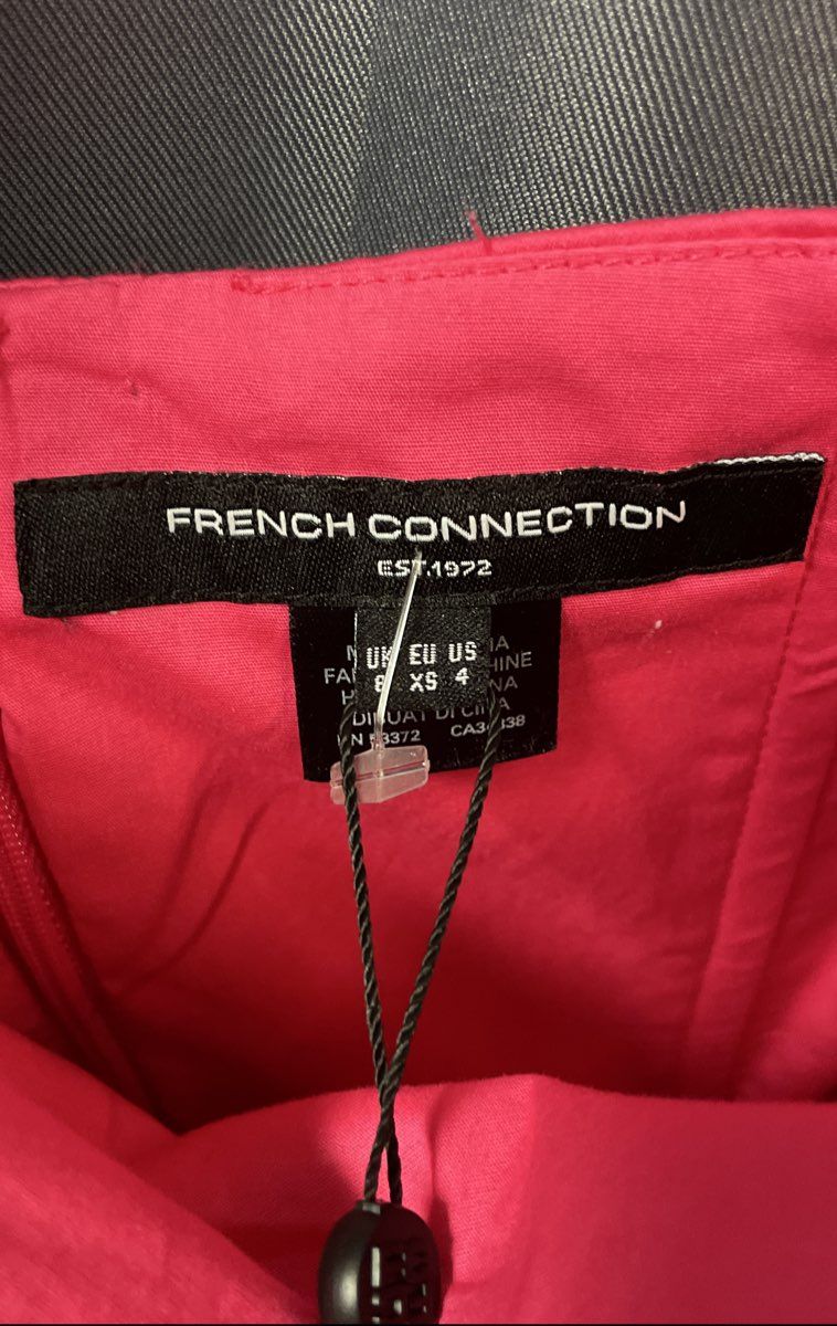 French Connection Women's Raspberry Florida Summer Strapless Sash Dress NWT Sz 4