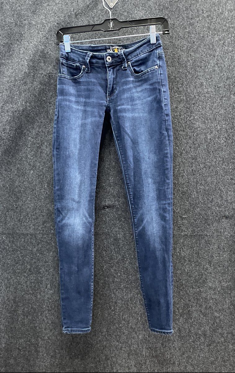 Lucky Brand Women's Blue Skinny Stretch Denim Jeans Sz 0/25 Medium Wash