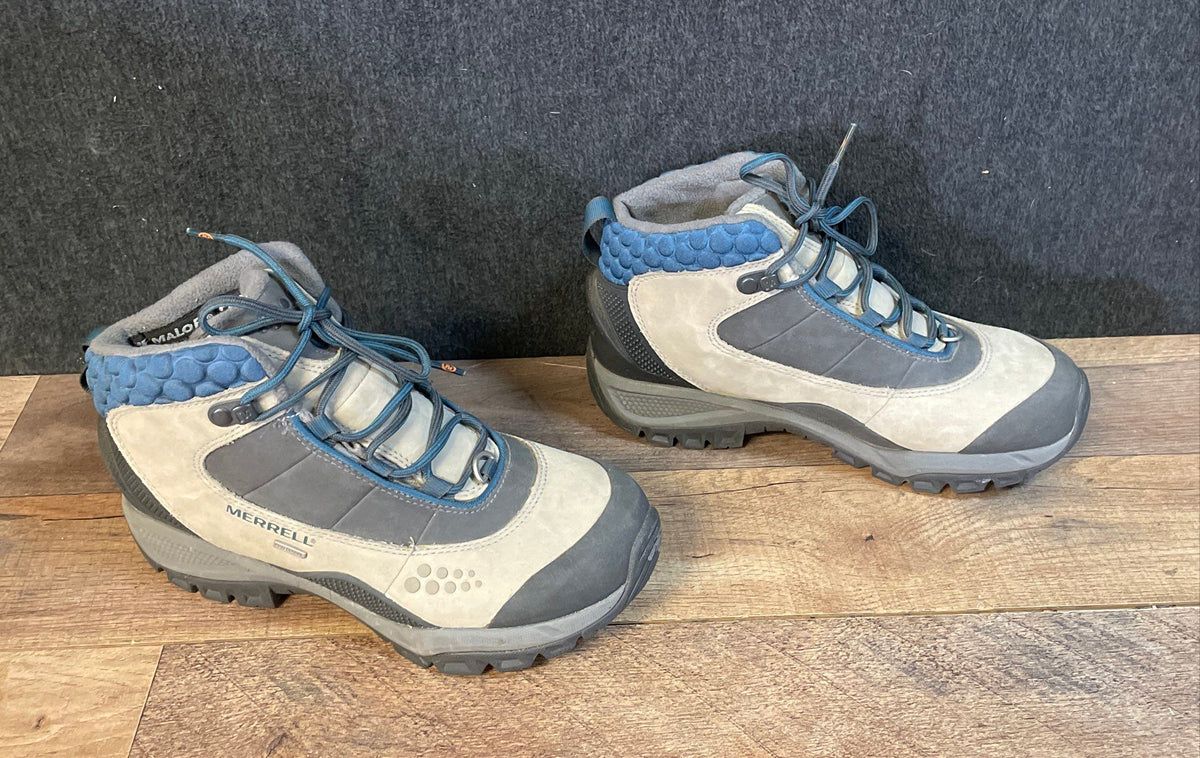 Merrell Arctic Fox 6 Waterproof Smoke Blue Winter Hiking Boots Womens Sz 6.5