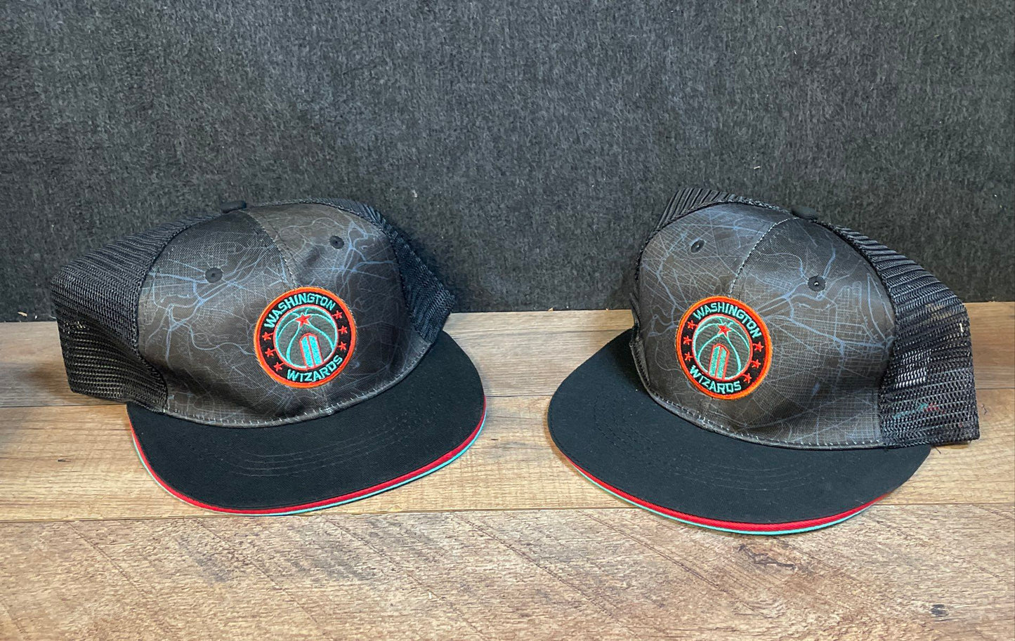 NBA Basketball Washington Wizards Hat Lot 2 Sky High Snapback Trucker Hats Black