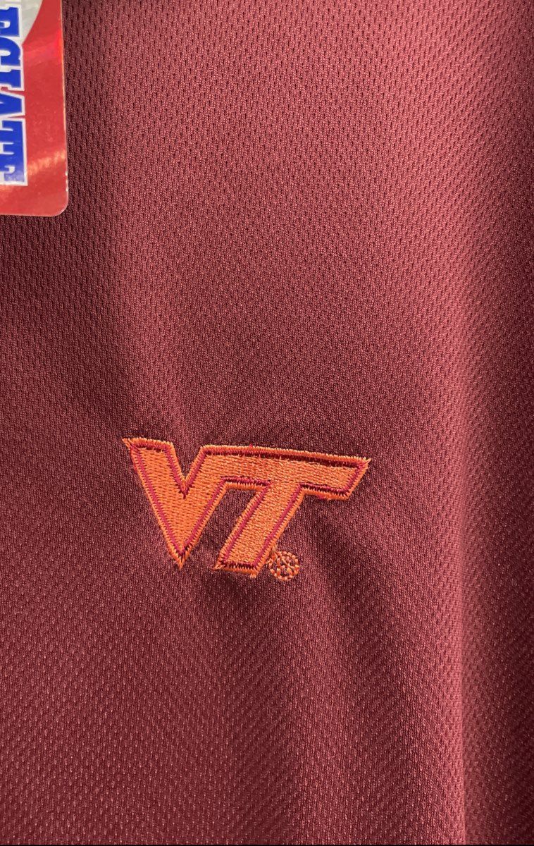 J. America Men's Virginia Tech VT Maroon Orange Athletic Polo Shirt NWT Sz XL