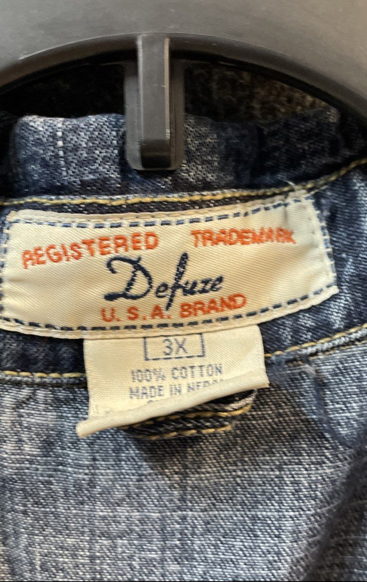 Vintage 90s Defuze U.S.A Brand Women's Blue Denim Shirt Jacket Blazer Sz 3X