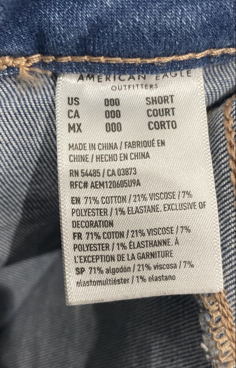 American Eagle Women's High Rise Bell Bottom Flare Jeans Blue Sz 000 Short