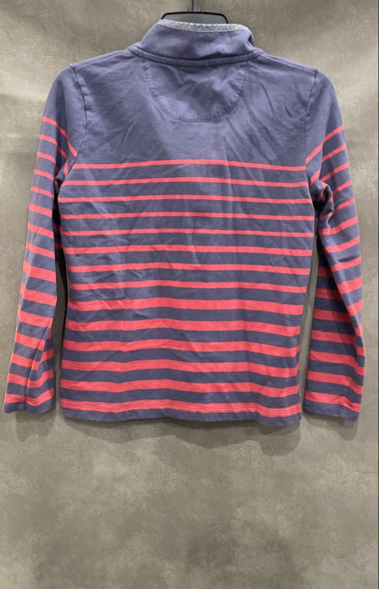 L.L.Bean Women's Striped Long Sleeve Button Placket Shirt Blue Red Sz XS Petite