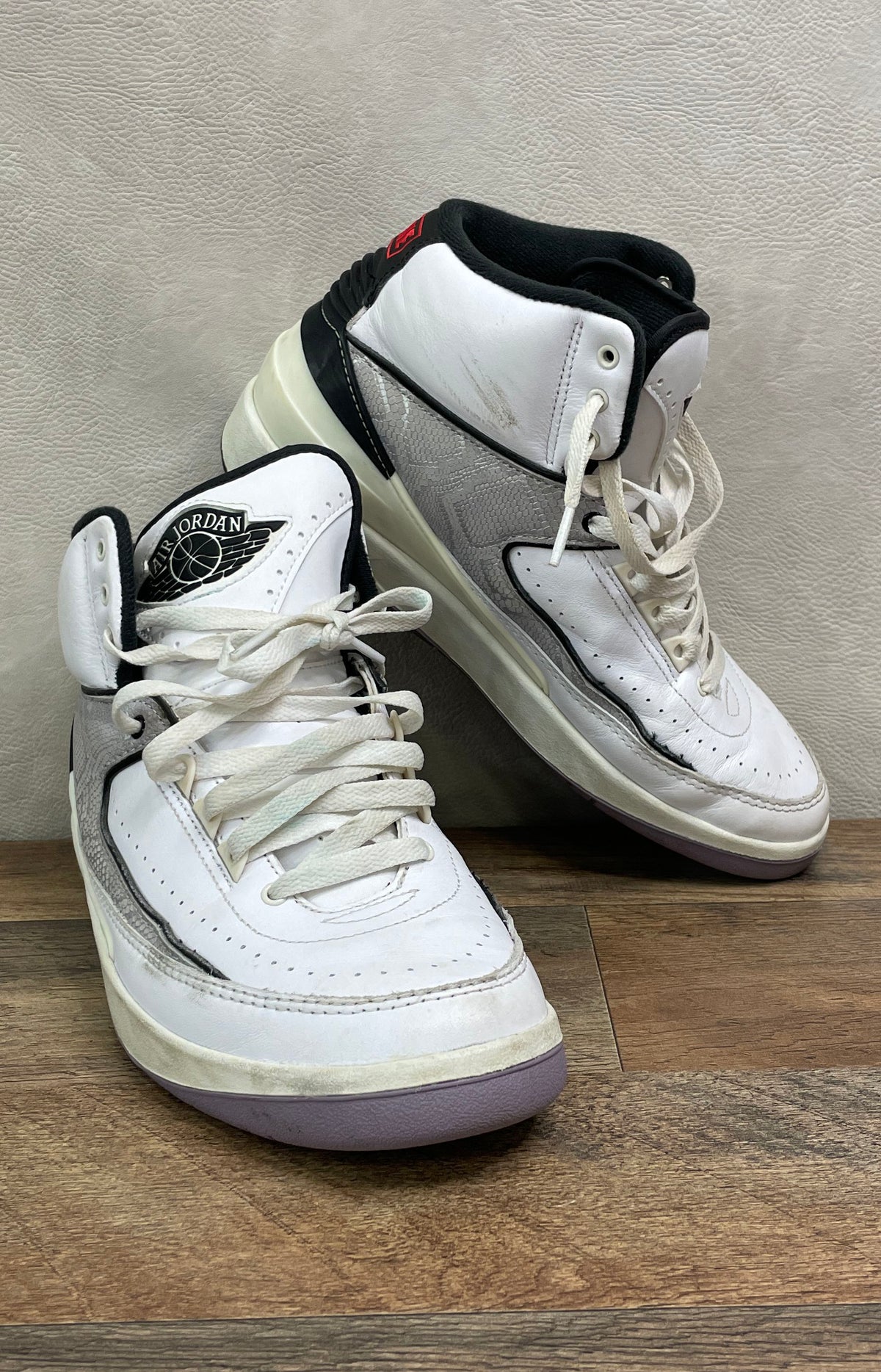 Nike Air Jordan 2 Retro Python White Fire Red Sneakers Mens Size 8.5
