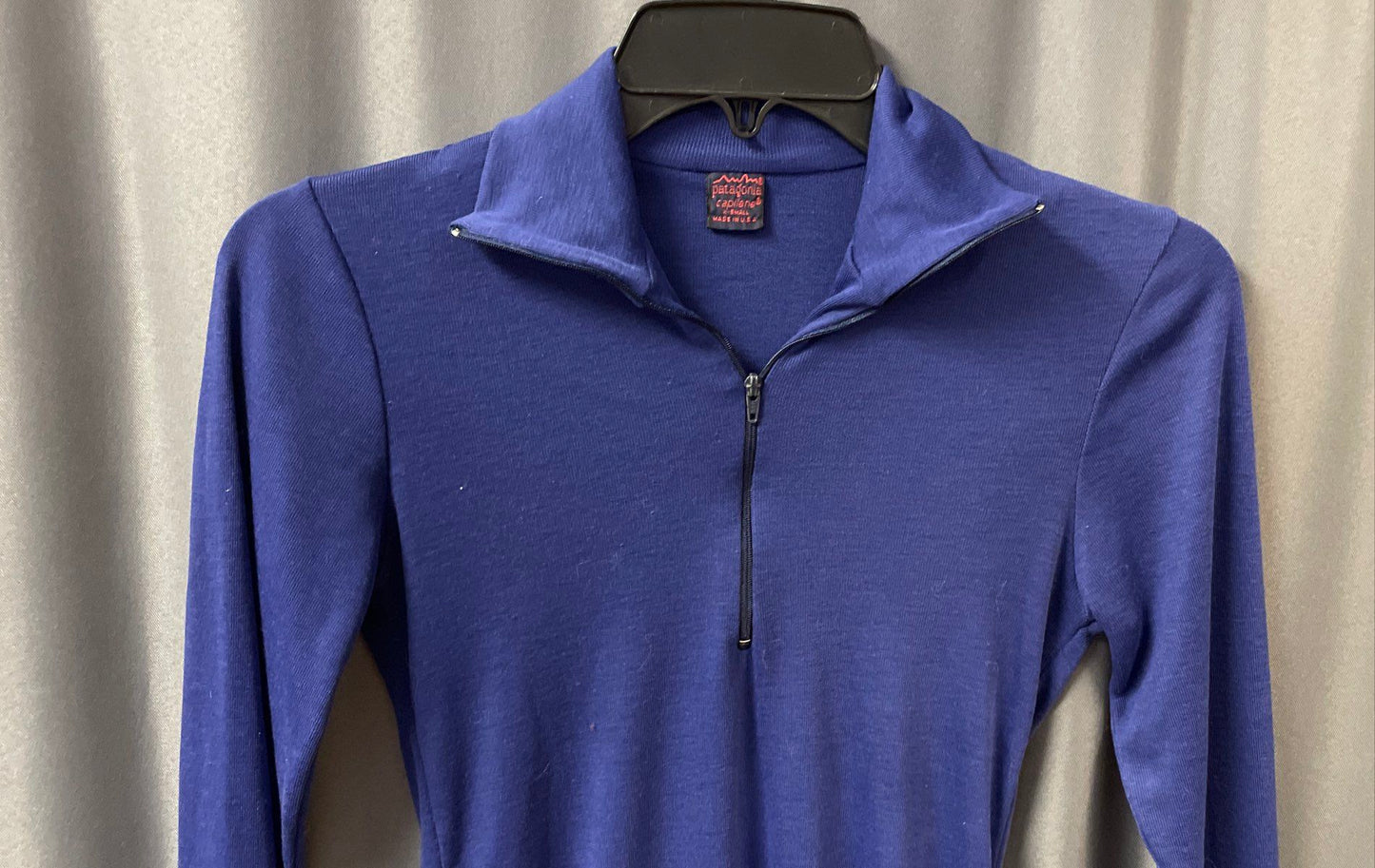 Patagonia Women's 1/4 Zip Base Layer Top Blue Vintage 90s Capilene USA Sz XS