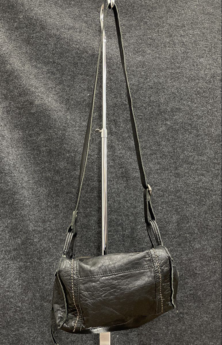 The Sak Black Leather Crossbody Bag Silver Hardware Braided Zipper Pulls