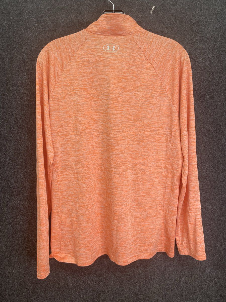 Under Armour Men's 1/4 Zip Long Sleeve HeatGear Loose Pullover Orange Heather XL