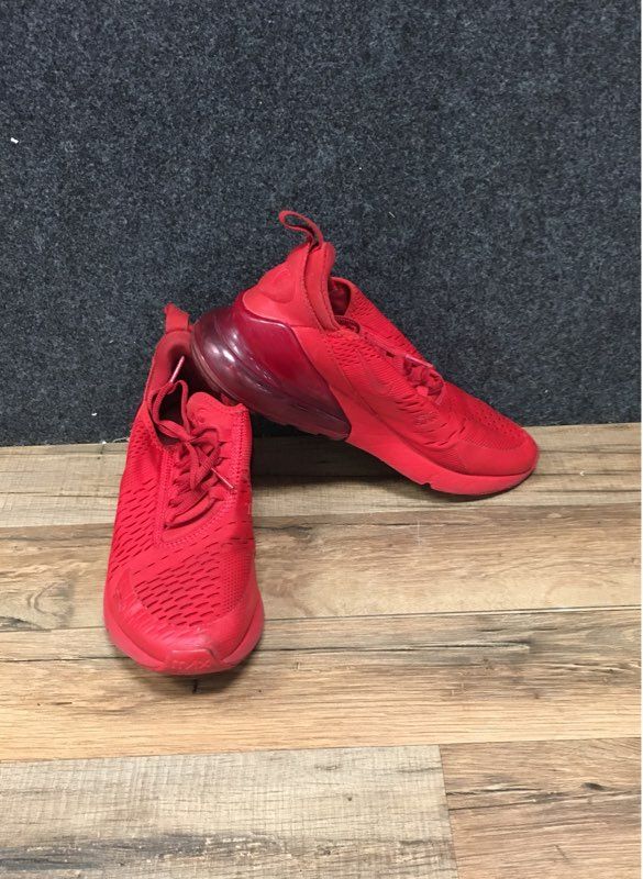 Nike Air Max 270 University Red Triple Red Youth Sneakers Size 5.5Y