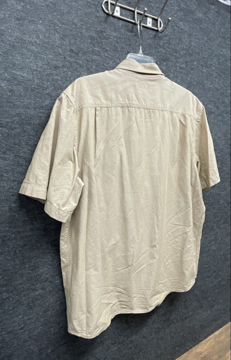 Carhartt Men's Short Sleeve Button Down Shirt Tan Original Fit Sz XL Tall