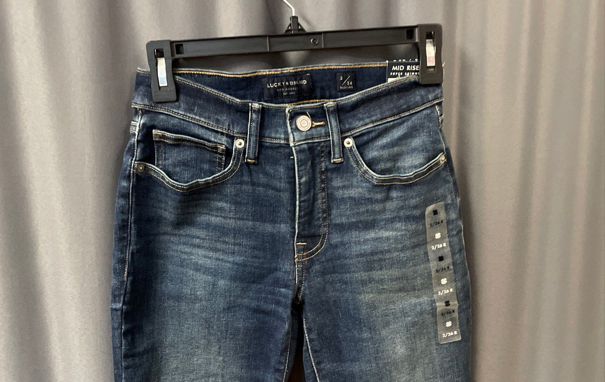 Lucky Brand Women's Ava Mid Rise Super Skinny Blue Jeans NWT Sz 2/26 R