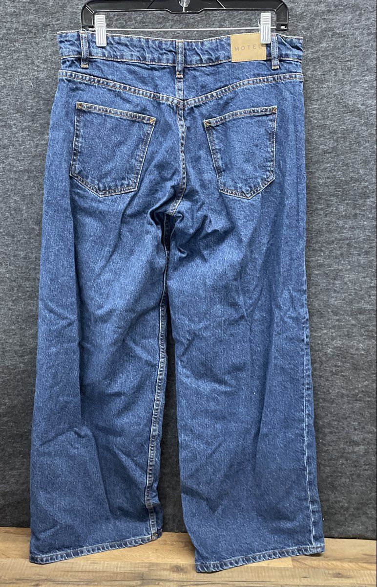 Motel Women's Jeans Blue Wide Leg Denim High Rise Five Pocket Sz 30x32
