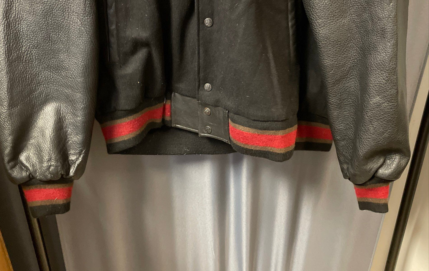 North American Hunting Club Men's Black Wool Leather Varsity Jacket Eagle XXL