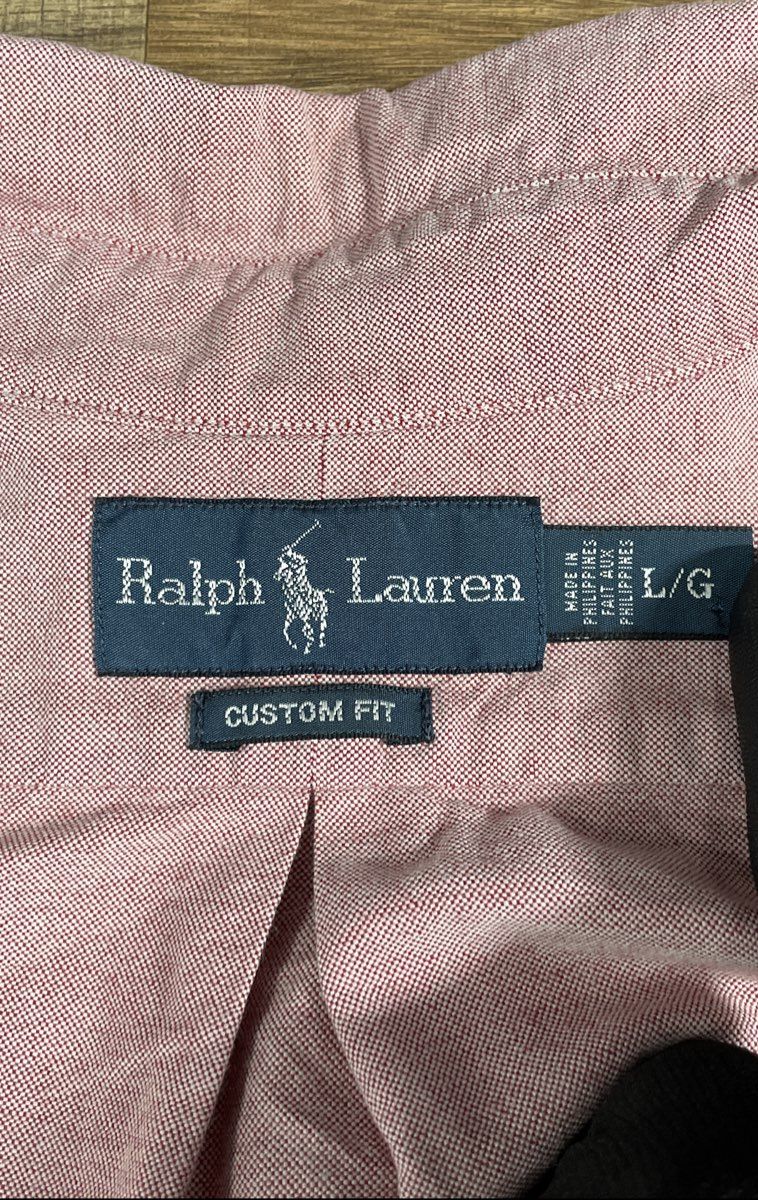 Ralph Lauren Men's Salmon Cotton Custom Fit Oxford Button Down Shirt Sz L