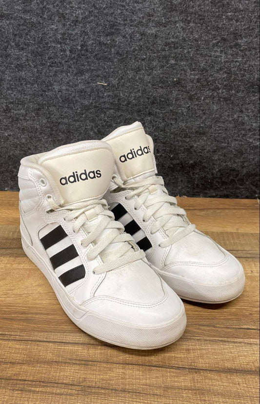 Adidas Raleigh White Black High Top Leather Sneakers Size 7.5