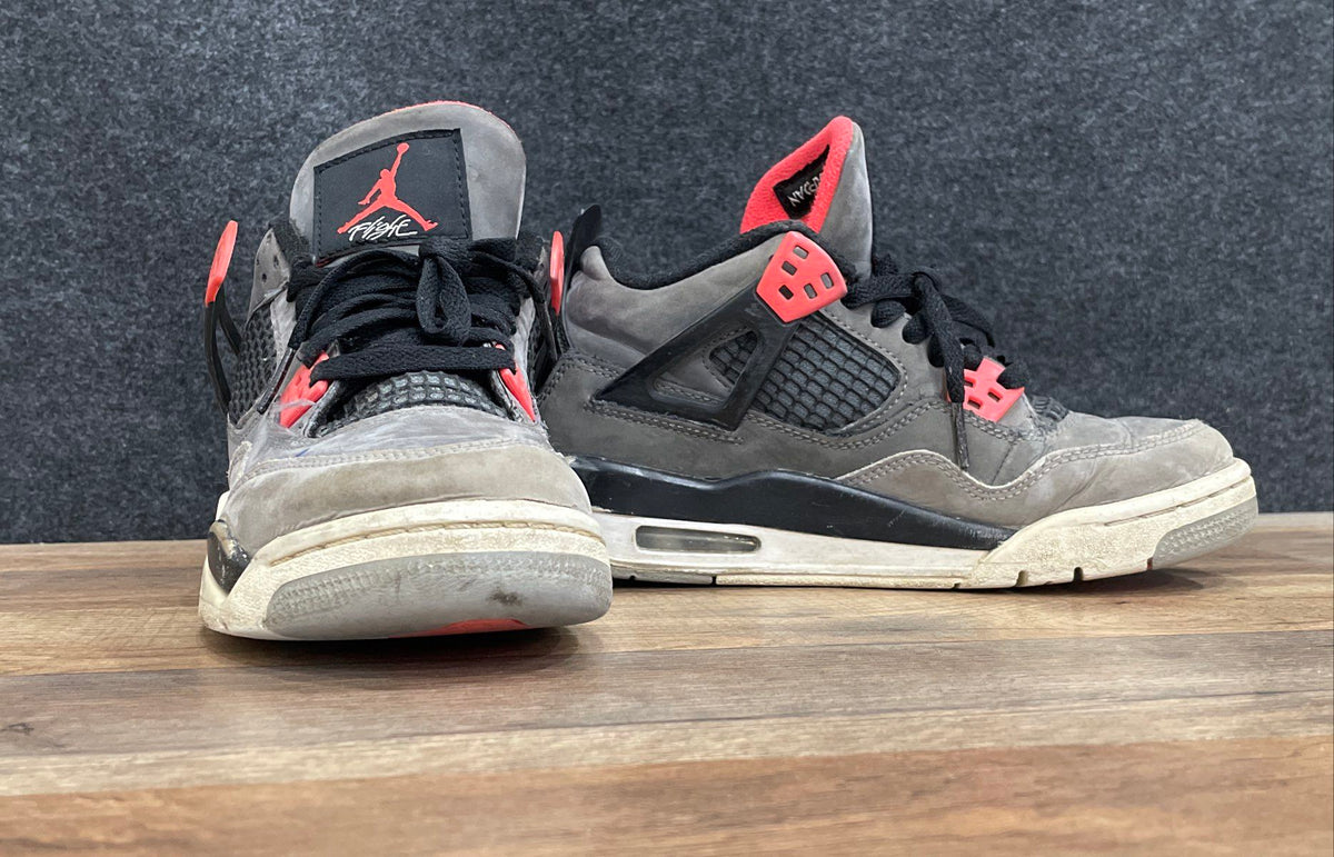 Nike Air Jordan 4 Retro GS Infrared Dark Grey Youth Basketball Shoes Size 4Y