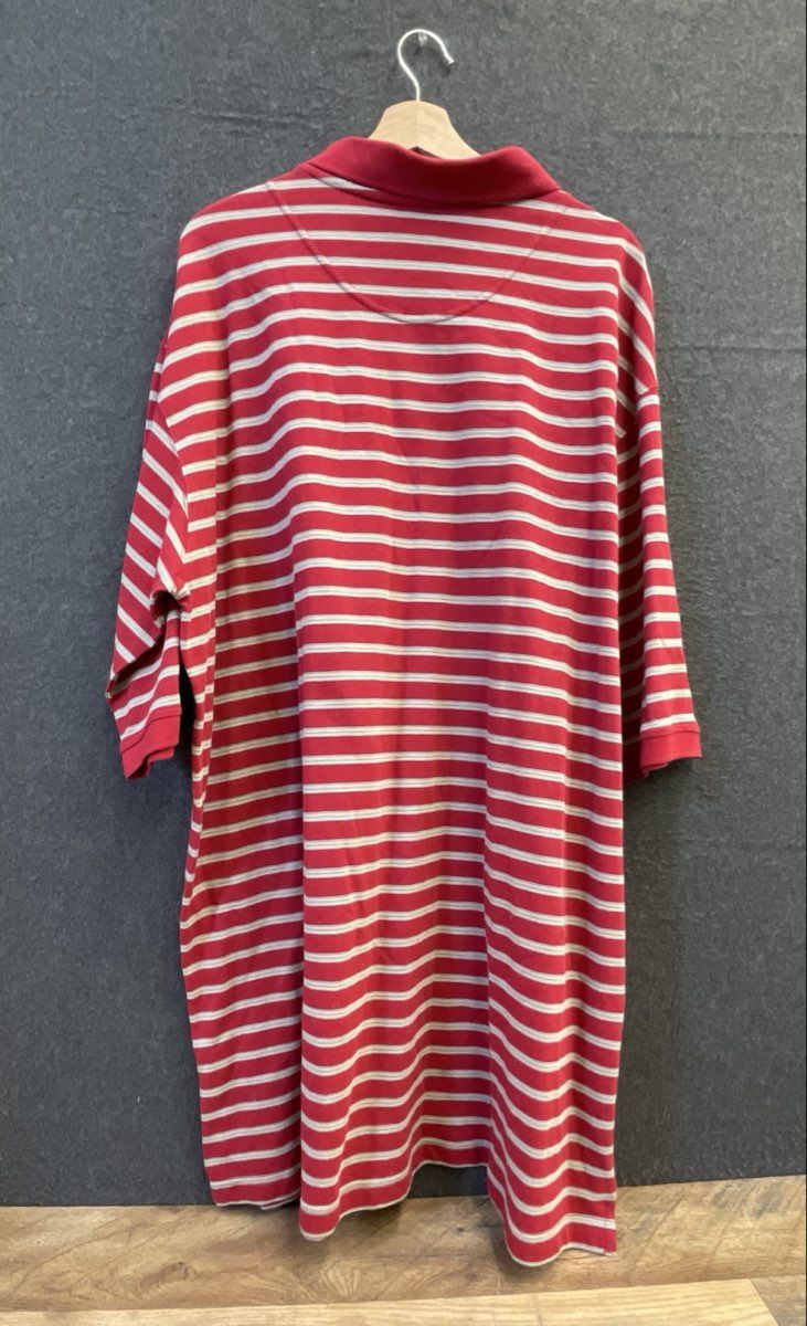 Columbia Men's Red White Striped Short Sleeve Polo Shirt Cotton Sz 2XT