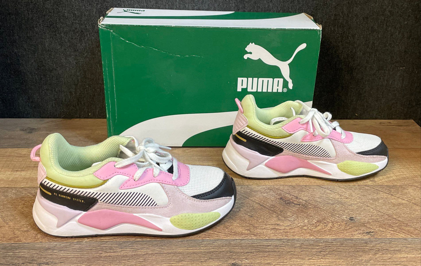 Puma RS-X Bouquet PS White Black Prism Pink Kids Sneakers Size 1