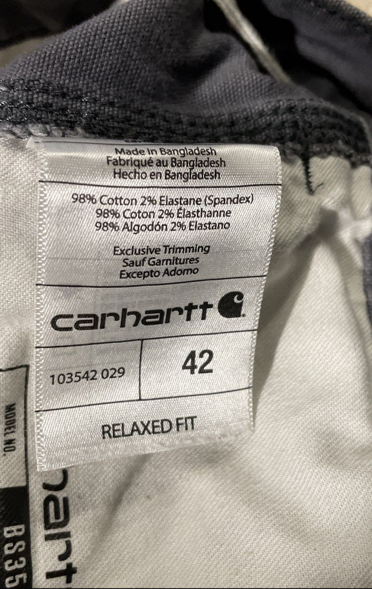 Carhartt Men's Grey Rugged Flex Relaxed Fit Canvas Cargo Work Shorts Sz 42