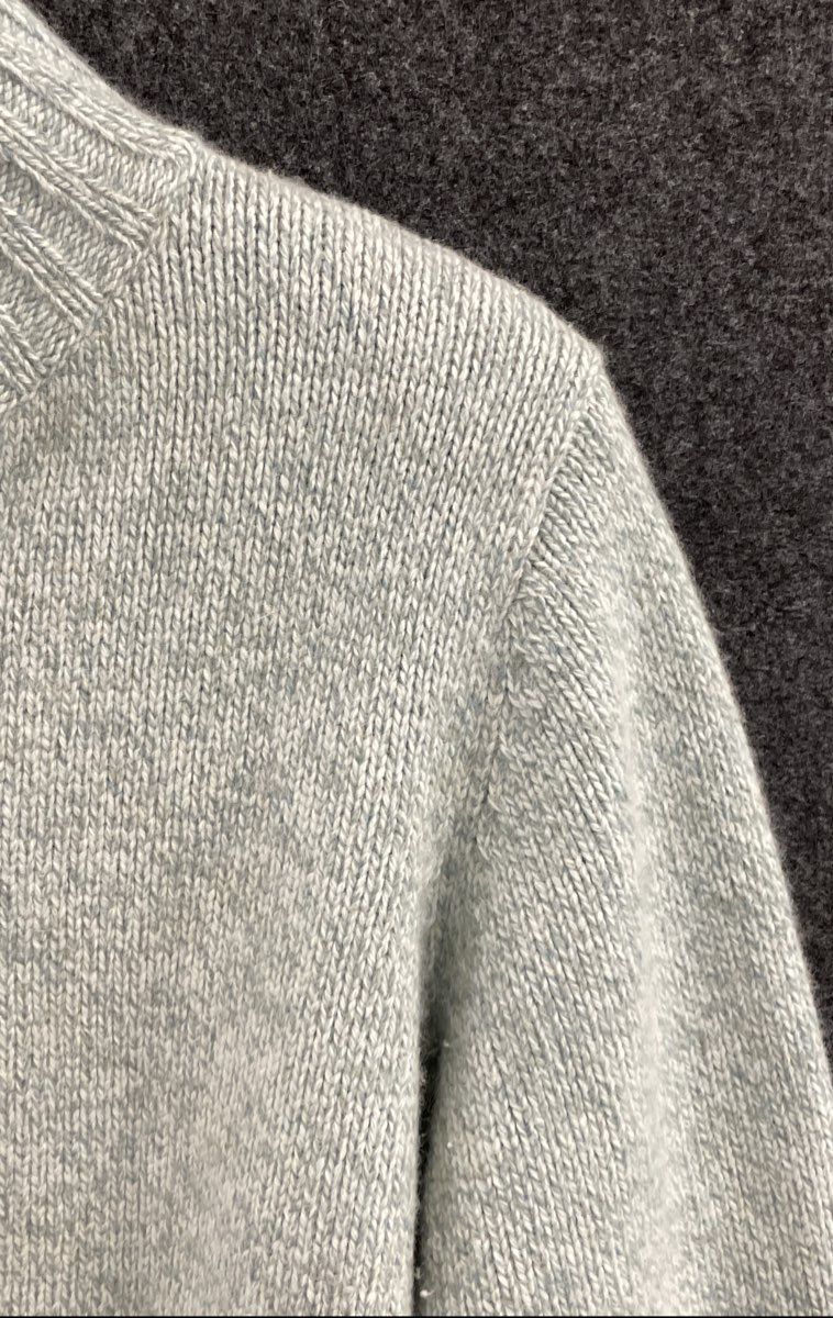 Vintage 90s L.L. Bean Women's Light Blue Lambswool Angora Full Zip Sweater XL