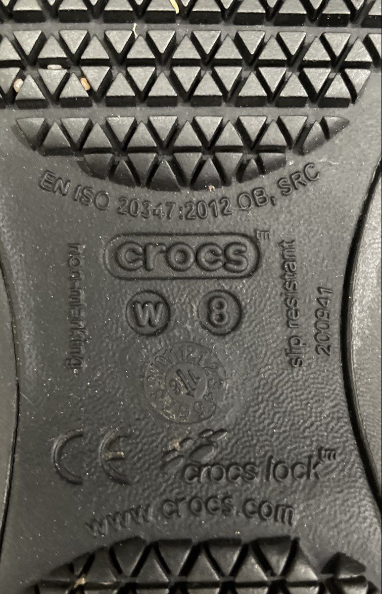 Crocs Kadee Work Flat Black Slip Resistant Comfort Shoes Women's Size 8