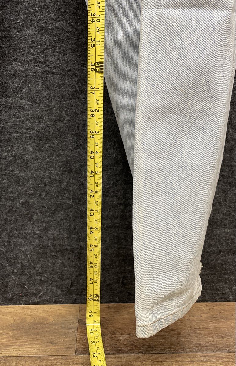 Vintage 90s Hugo Boss Men's Light Blue Acid Wash Tapered Denim Jeans Size 40L