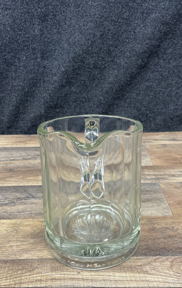 Vintage Pressed Glass Paneled Creamer & Sugar 2 Piece Set Clear