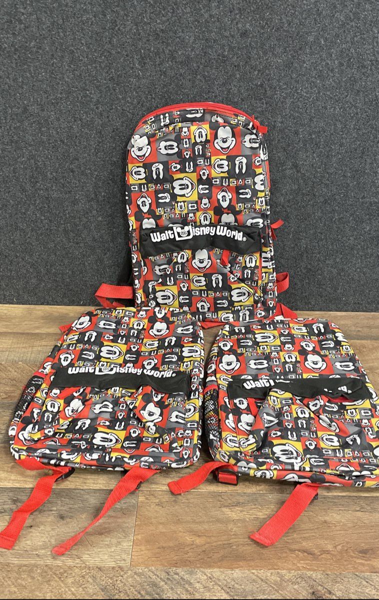 Disney Mickey Mouse Red Yellow Black White Backpack NWT Lot of 3