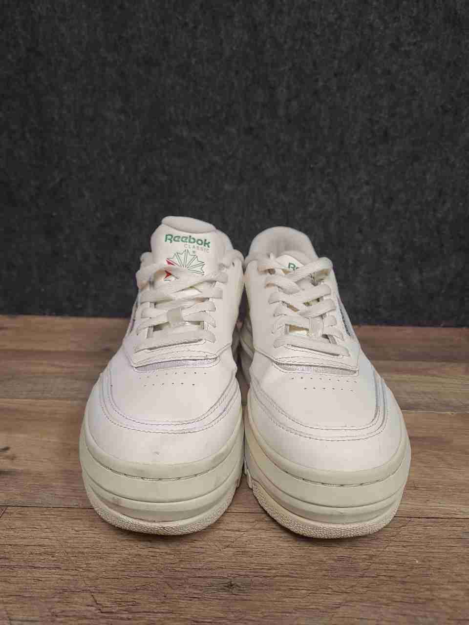 Reebok Club C Extra Chalk White Leather Platform Sneakers Women's Size 9