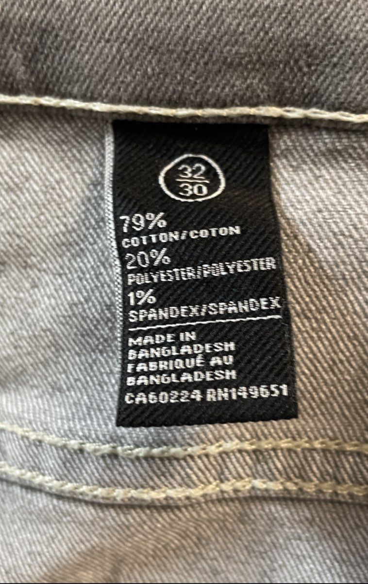 Buffalo David Bitton Men's Gray Ash-X Slim Fit Stretch Jeans Sz 32x30