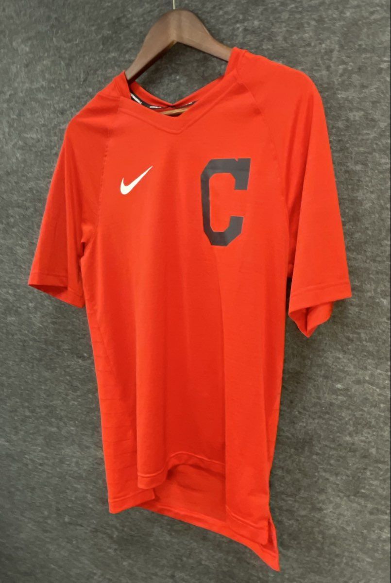 Nike Men's Cleveland Guardians MLB Red Dri-FIT V-Neck Baseball Shirt Sz S NWT