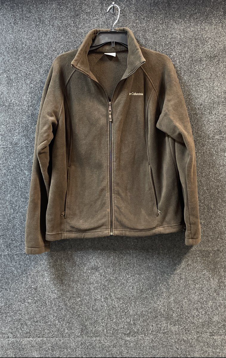 Columbia Women's Benton Springs Brown Full Zip Fleece Jacket Mock Neck Sz XL