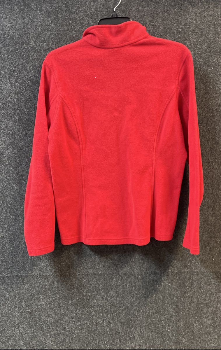 Lands' End Women's Red Polartec 1/4 Zip Fleece Jacket Mock Neck Sz S