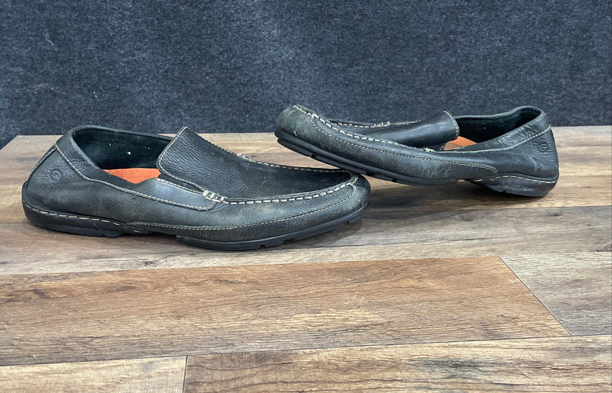 Clarks Unstructured Black Leather Slip On Loafers Men's Size 11.5M