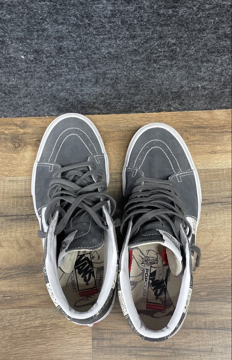 Vans Skate Sk8-Hi Daniel Johnston Raven Pewter High Top Shoes Men's Size 11