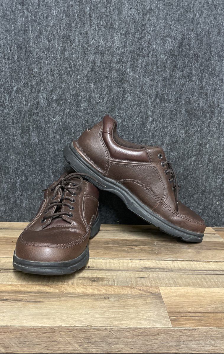 Rockport Ridgefield Eureka Brown Leather Walking Shoes Men's Size 10.5