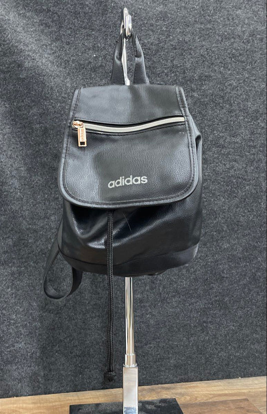 Adidas Black Leather Mini Backpack Rucksack Rose Gold Hardware Small Purse