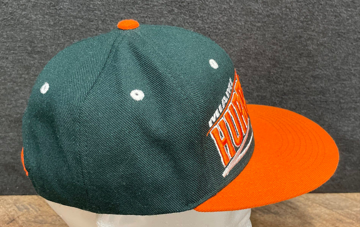 NCAA College Football Miami Hurricanes Hat Zephyr Snapback Cap Green Orange