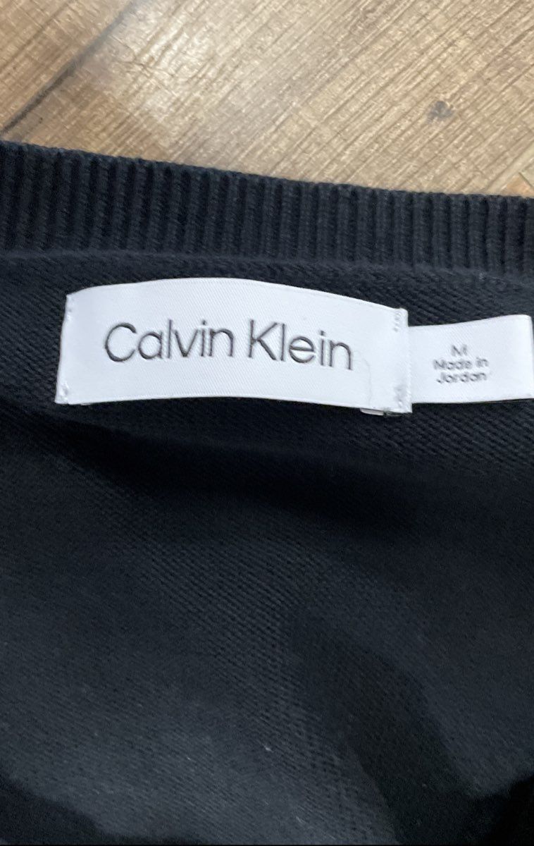 Calvin Klein Women's Black 100% Cotton Crewneck Long Sleeve Shirt Size M