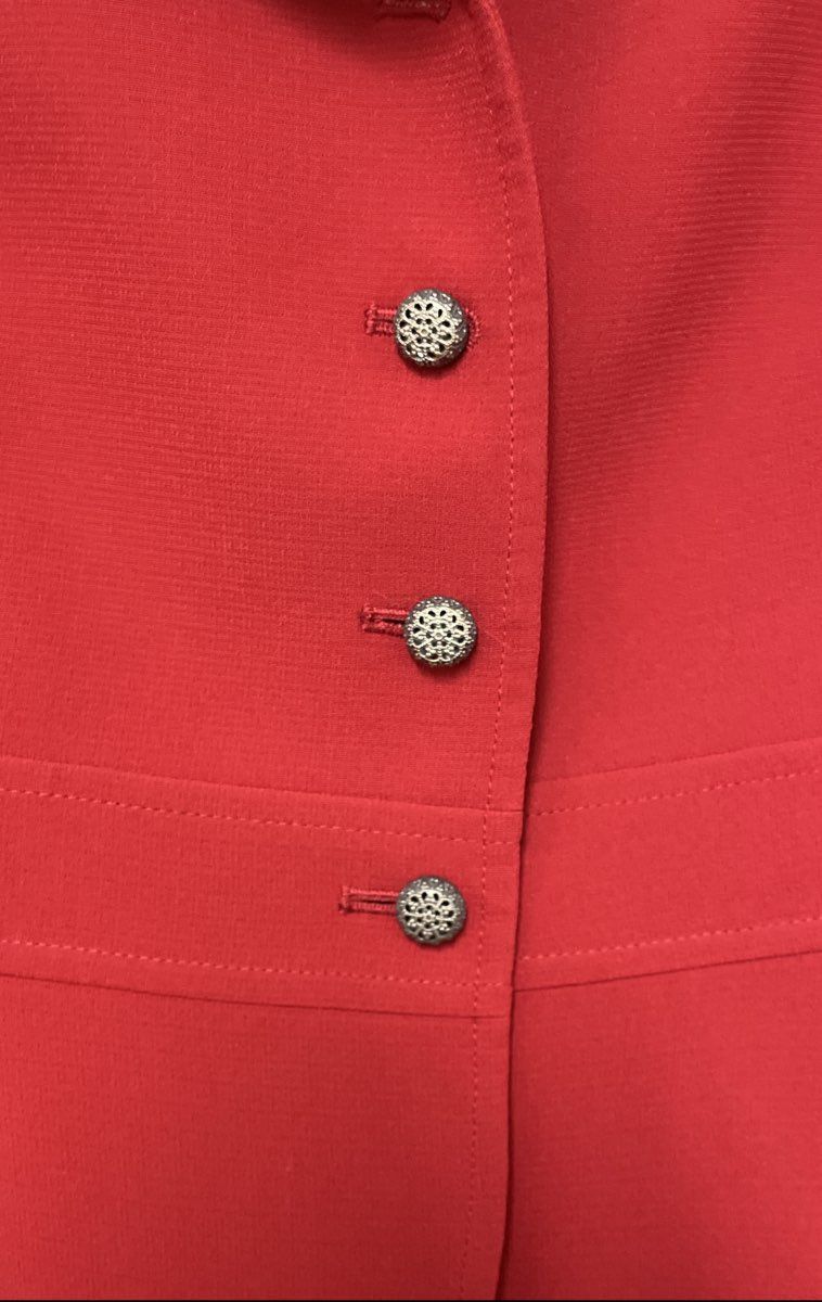 Tahari Arthur S. Levine Women's Red 3-Button Cropped Blazer Petite Sz 8P