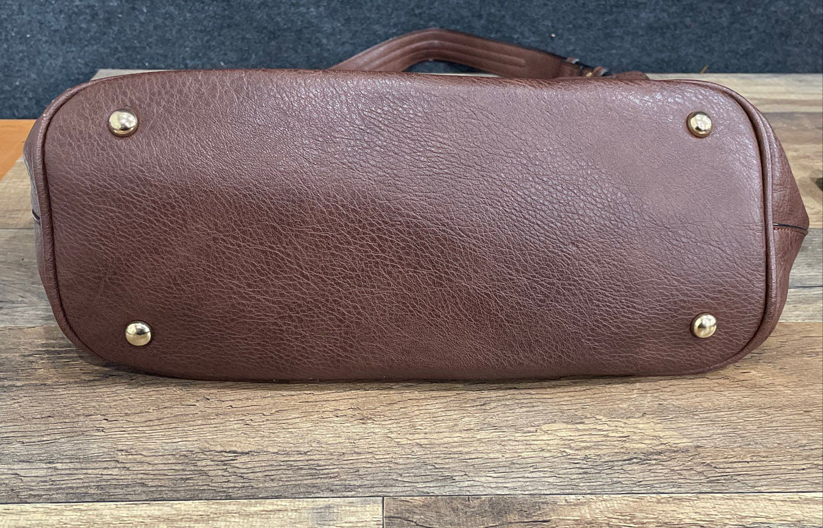 Unbranded Maroon Leather Tote Shoulder Bag and Crossbody Bag Lot of 2