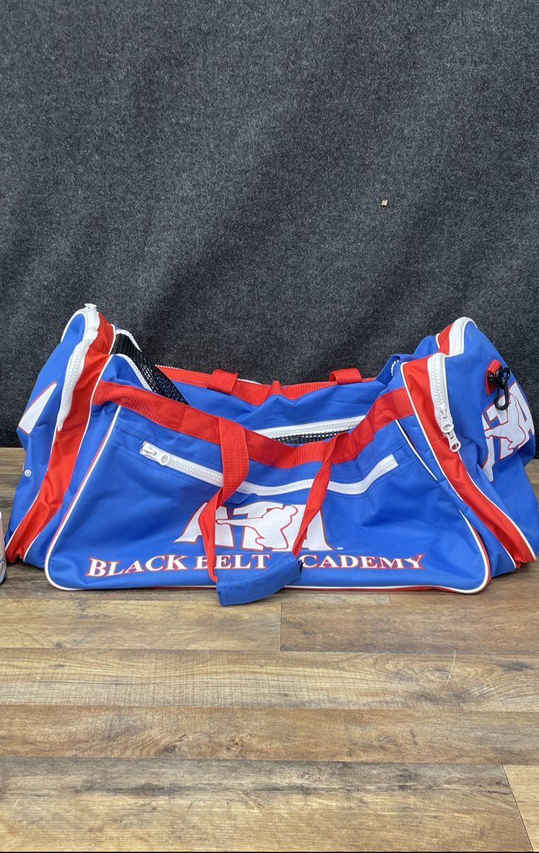 ATA Black Belt Academy Martial Arts Duffle Bag Blue Red Gear Bag Large