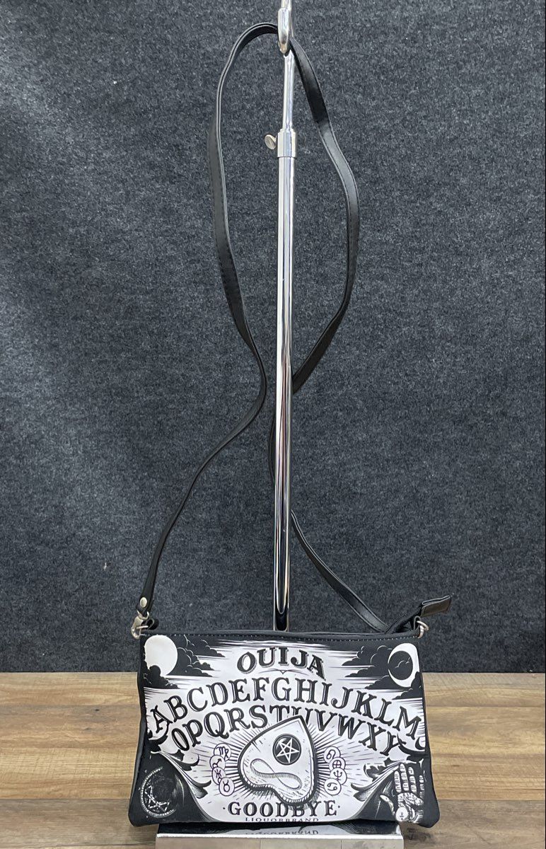 Liquorbrand Black White Ouija Board Spirit Board Crossbody Handbag Goth
