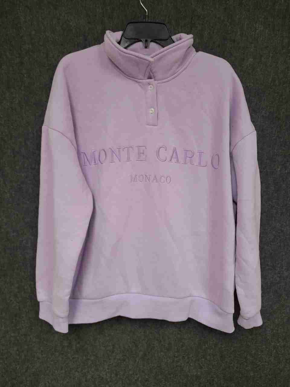 Mi ami Women's Lavender Monte Carlo Monaco Mock Neck Sweatshirt Hoodie Sz XL