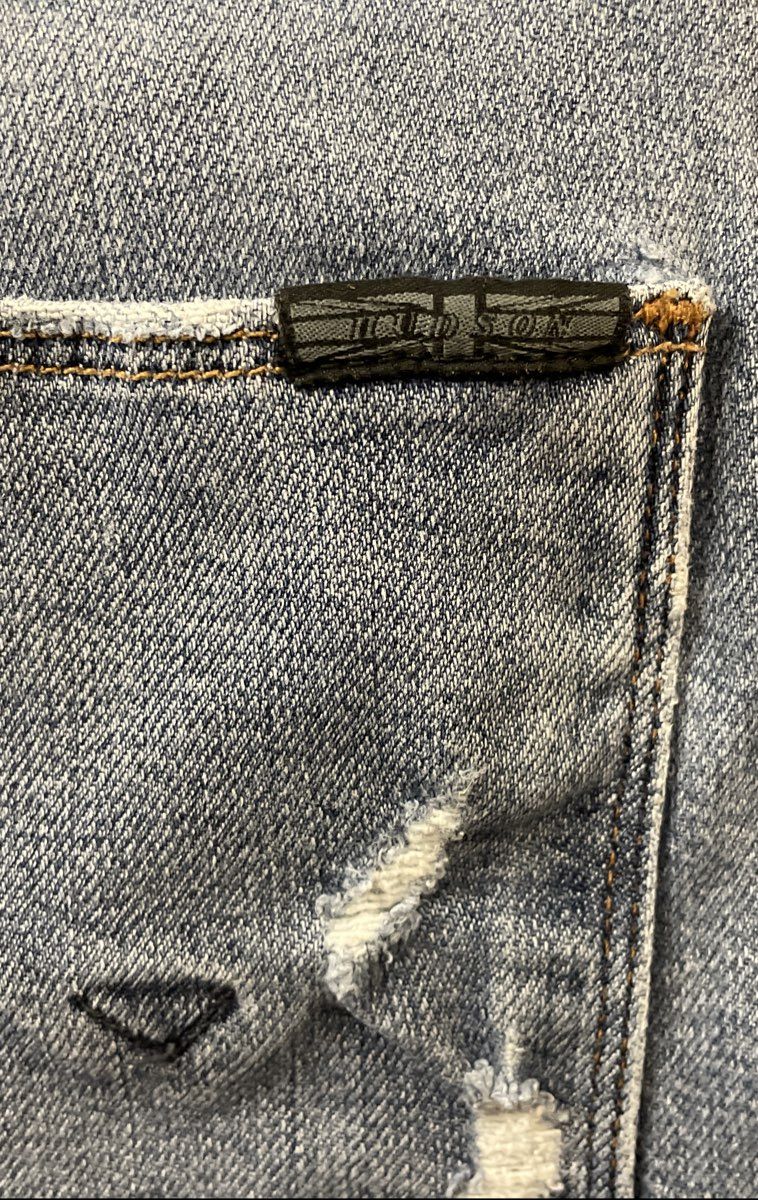 Hudson Women's Blue Distressed Straight Leg Released Frayed Hem Jeans Size 26