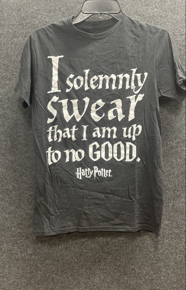 Harry Potter I Solemnly Swear Marauder's Map Quote T-Shirt Licensed Sz M