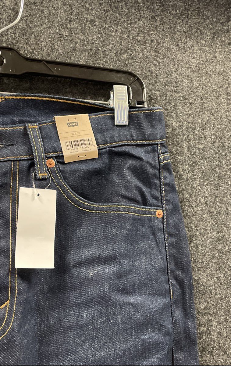 Levi's Men's 505 Regular Fit Stretch Straight Leg Dark Blue Jeans 32x32 NWT