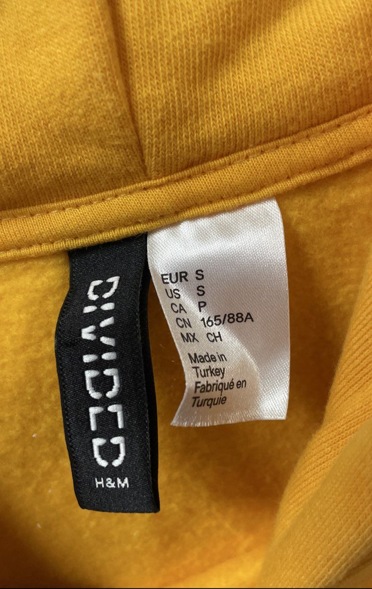 H&M Divided Justin Bieber Purpose Stadium Tour Pullover Hoodie Yellow Sz S