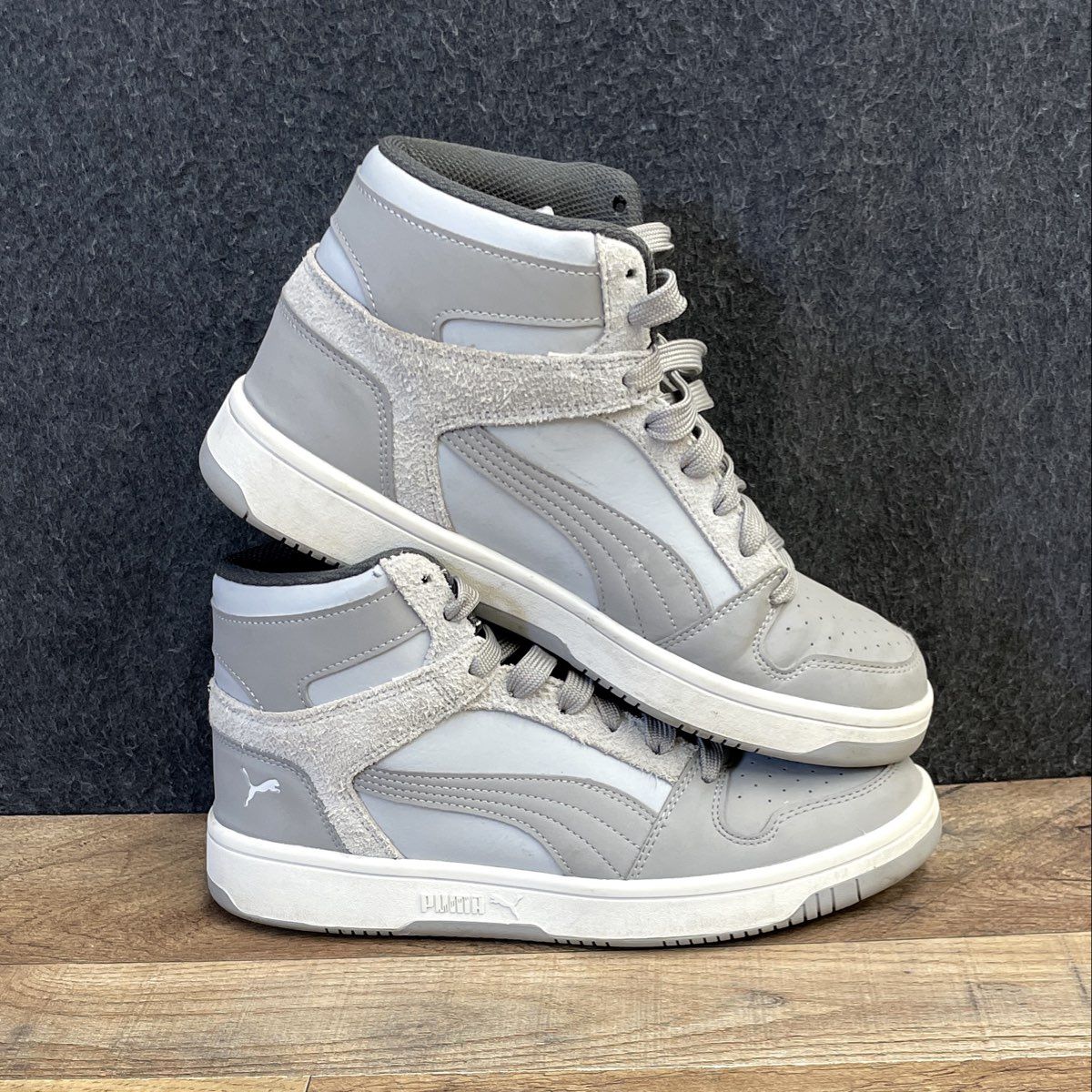 Puma Caven 2.0 Mid Grey White Mid-Top Sneakers Men's Size 8